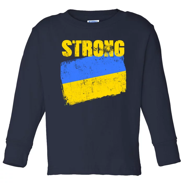 Ukrainian Strong Pride Ukraine Flag Support Free Ukrainians Toddler Long Sleeve Shirt