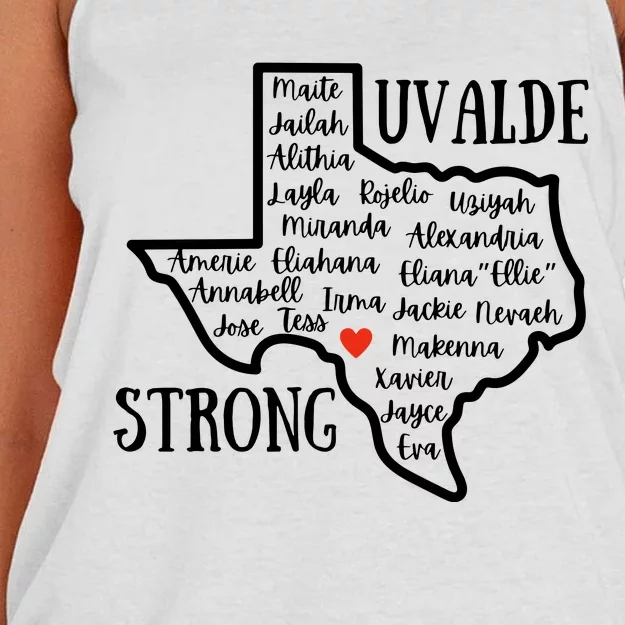 Uvalde Strong Remember The Victims Women's Knotted Racerback Tank