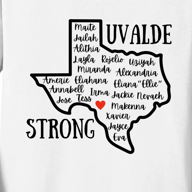 Uvalde Strong Remember The Victims Kids Long Sleeve Shirt