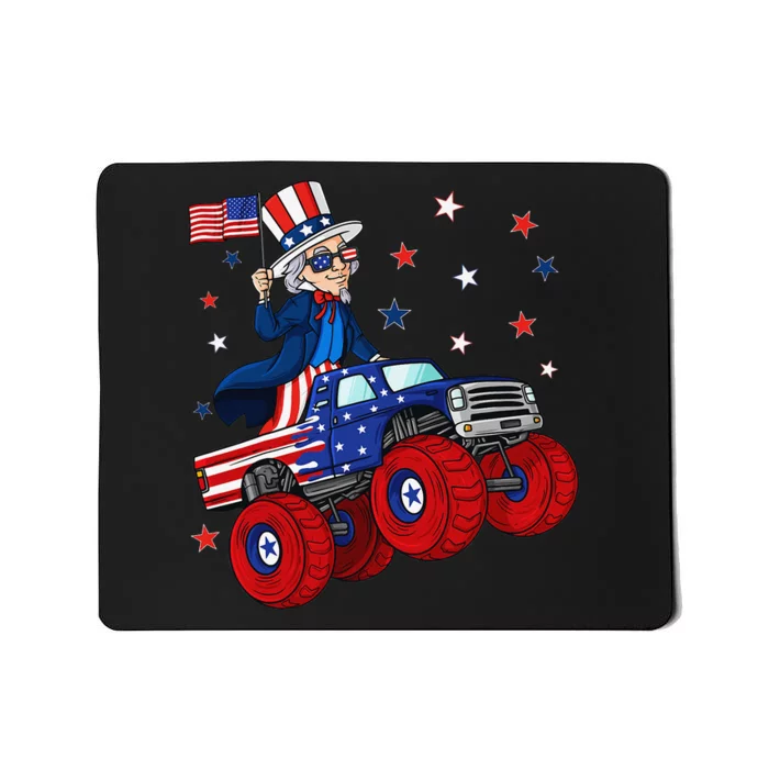 Uncle Sam Riding Monster Truck 4th Of July Funny Mousepad