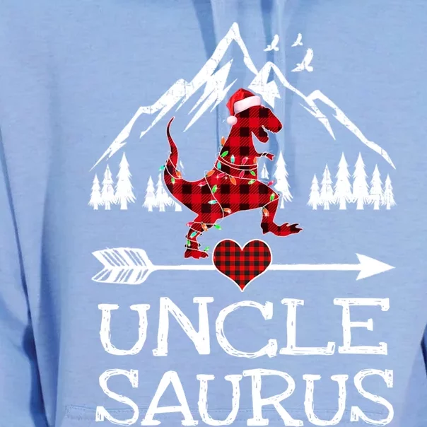 Uncle Saurus Red Plaid T Rex Dinosaur Family Pajamas Xmas Gift Unisex Surf Hoodie