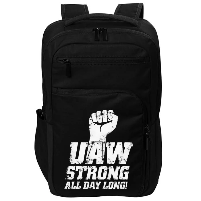 UAW Strike Red United Auto Workers Union UAW Strong Impact Tech Backpack