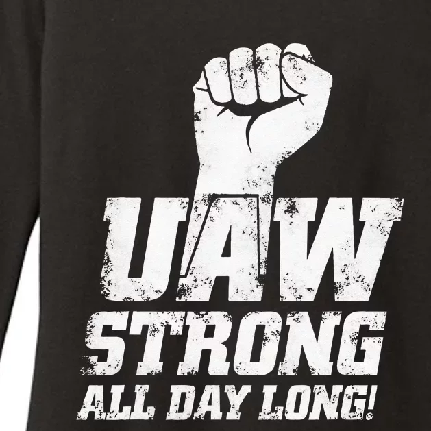 UAW Strike Red United Auto Workers Union UAW Strong Womens CVC Long Sleeve Shirt