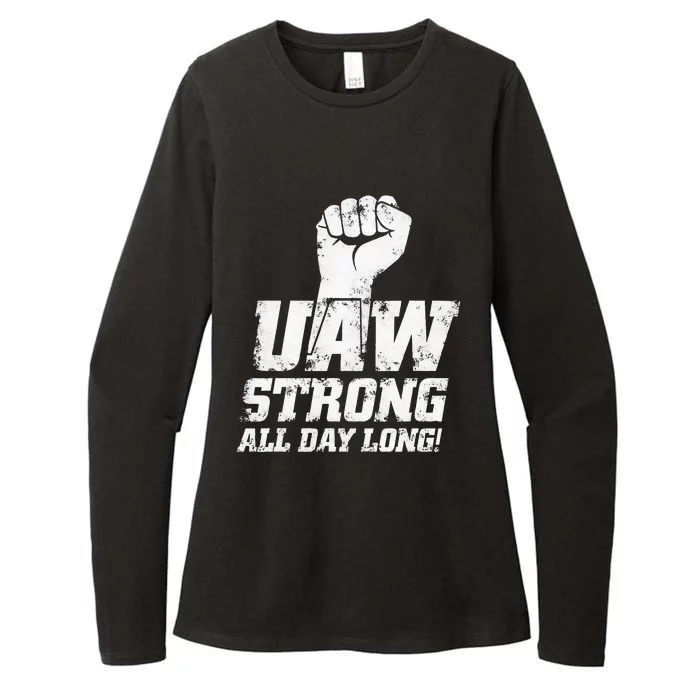 UAW Strike Red United Auto Workers Union UAW Strong Womens CVC Long Sleeve Shirt