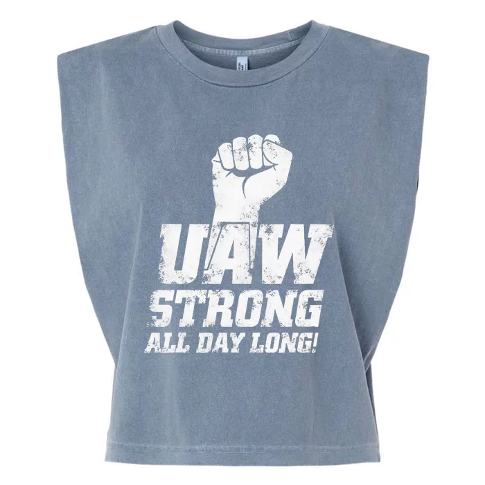 UAW Strike Red United Auto Workers Union UAW Strong Garment-Dyed Women's Muscle Tee