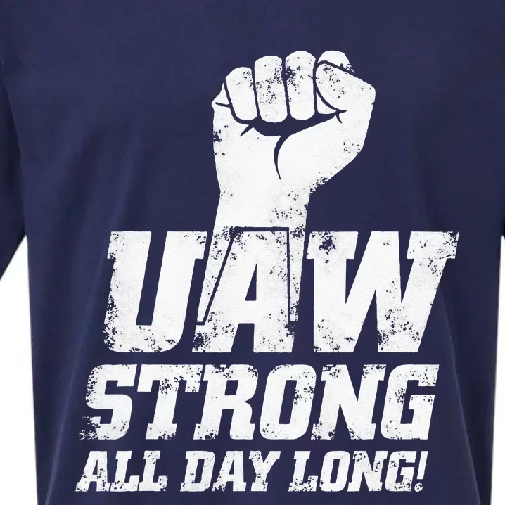 UAW Strike Red United Auto Workers Union UAW Strong Sueded Cloud Jersey T-Shirt