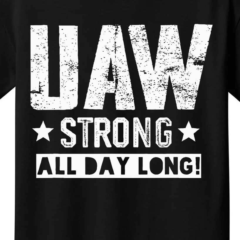 UAW Strike Red UAW Union Strike Solidarity UAW Strong Kids T-Shirt