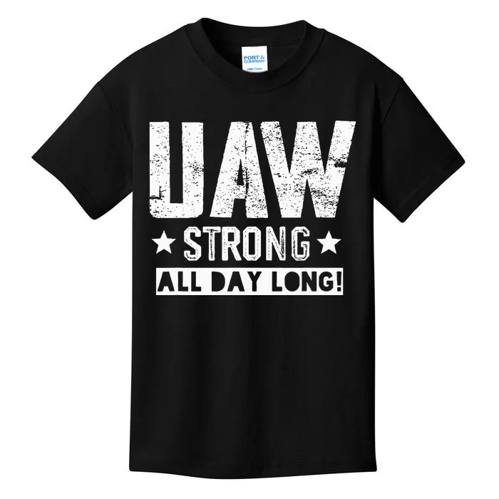 UAW Strike Red UAW Union Strike Solidarity UAW Strong Kids T-Shirt