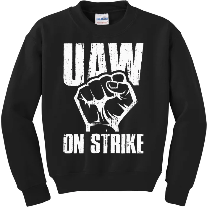 UAW Strike Red United Auto Workers Picket Sign Kids Sweatshirt