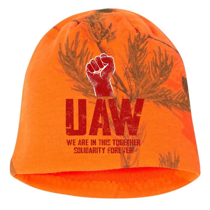 UAW Strike Red United Auto Workers Union UAW Strong Kati - Camo Knit Beanie