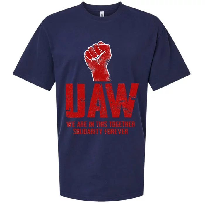 UAW Strike Red United Auto Workers Union UAW Strong Sueded Cloud Jersey T-Shirt