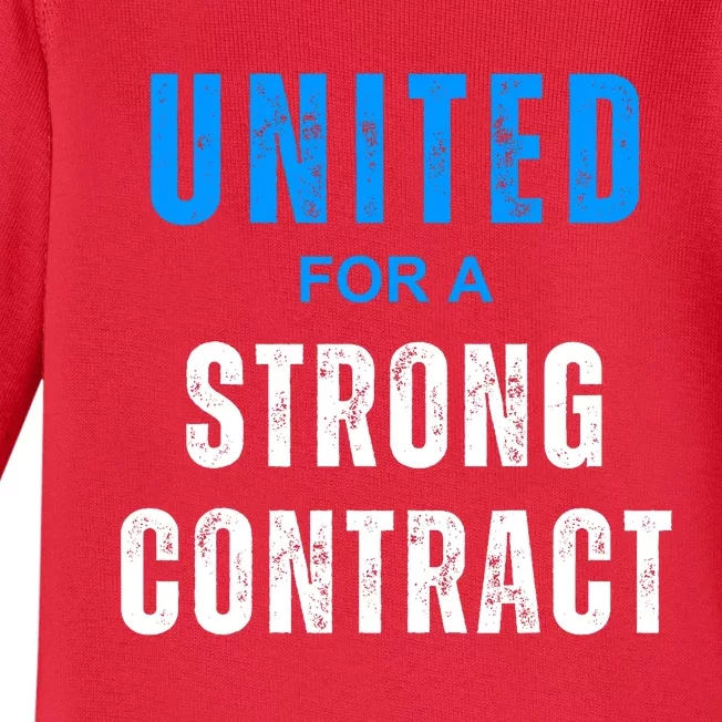 UAW Strike Red United Auto Workers Picket Sign Design Baby Long Sleeve Bodysuit