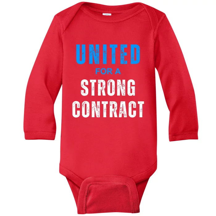 UAW Strike Red United Auto Workers Picket Sign Design Baby Long Sleeve Bodysuit