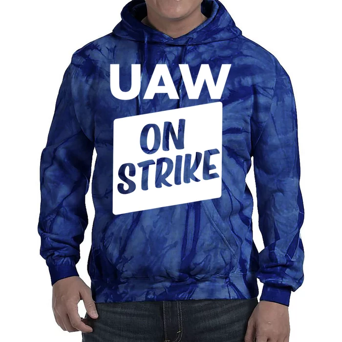 UAW Strike Red United Auto Workers Picket Sign Tie Dye Hoodie