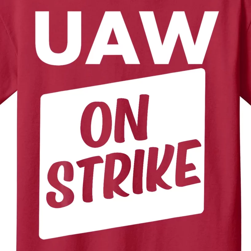 UAW Strike Red United Auto Workers Picket Sign Kids T-Shirt