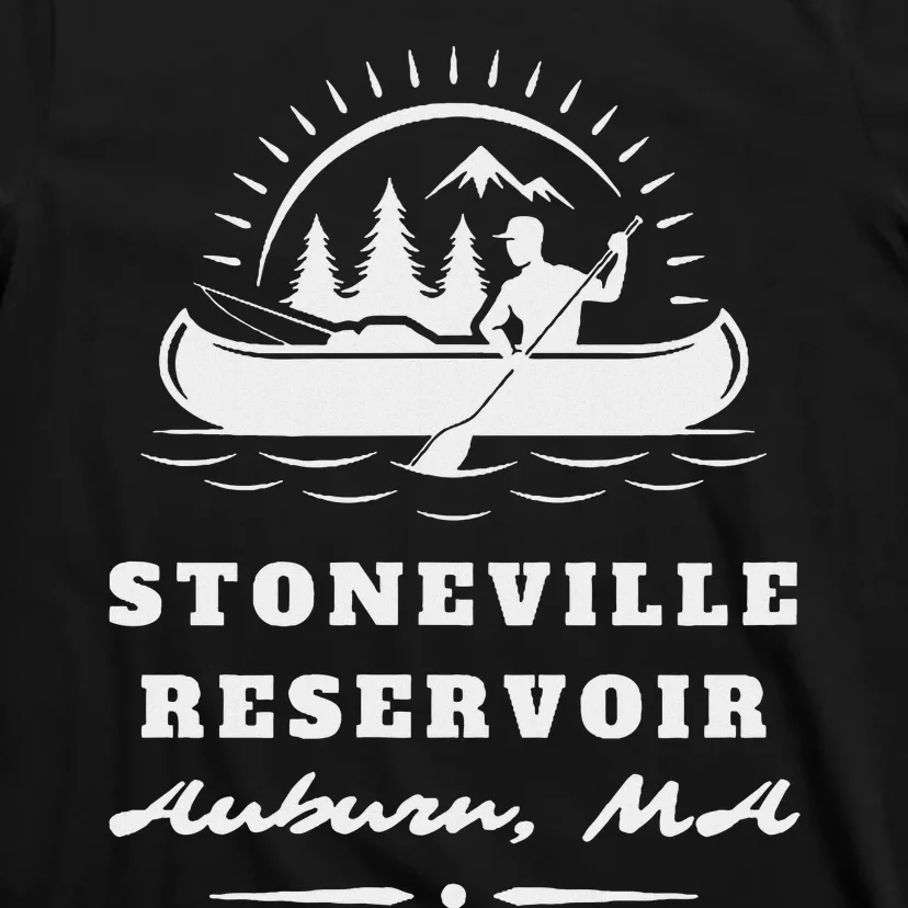 Upper Stoneville Reservoir Auburn Massachusetts Canoe Sunny T-Shirt