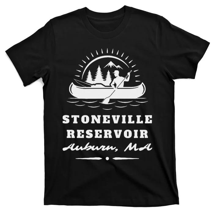 Upper Stoneville Reservoir Auburn Massachusetts Canoe Sunny T-Shirt