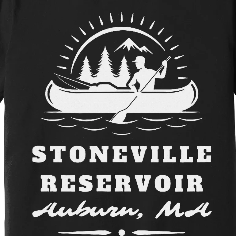 Upper Stoneville Reservoir Auburn Massachusetts Canoe Sunny Premium T-Shirt