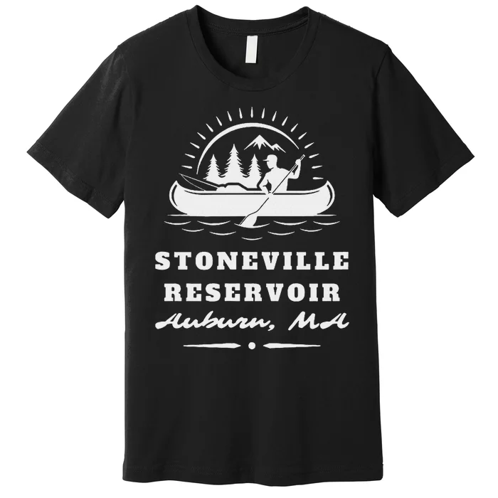 Upper Stoneville Reservoir Auburn Massachusetts Canoe Sunny Premium T-Shirt