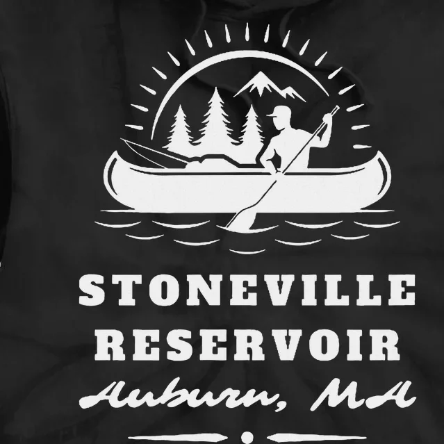 Upper Stoneville Reservoir Auburn Massachusetts Canoe Sunny Tie Dye Hoodie