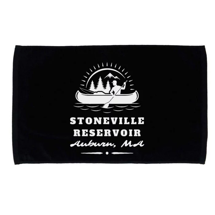 Upper Stoneville Reservoir Auburn Massachusetts Canoe Sunny Microfiber Hand Towel