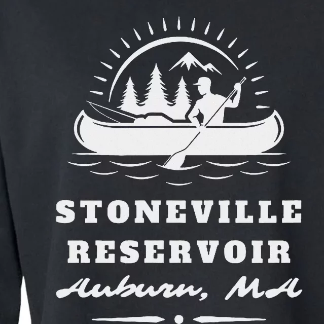 Upper Stoneville Reservoir Auburn Massachusetts Canoe Sunny Cropped Pullover Crew