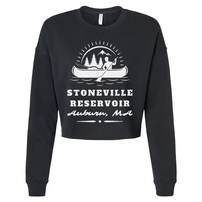 Upper Stoneville Reservoir Auburn Massachusetts Canoe Sunny Cropped Pullover Crew