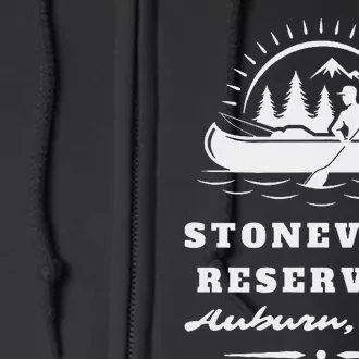 Upper Stoneville Reservoir Auburn Massachusetts Canoe Sunny Full Zip Hoodie