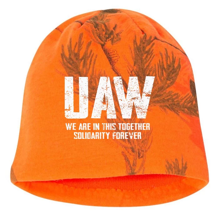 UAW Strike Red United Auto Workers Union UAW Strong Kati - Camo Knit Beanie