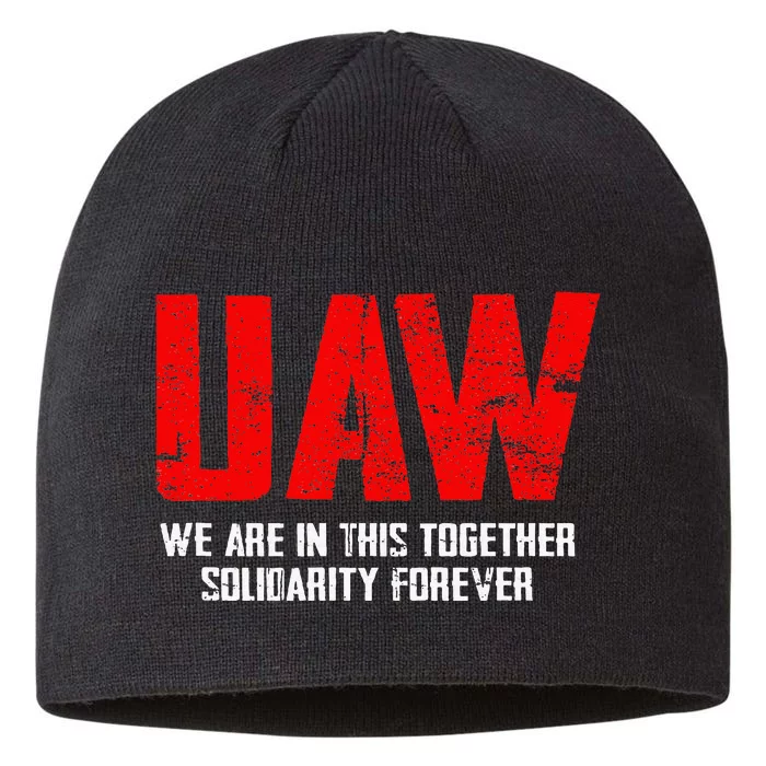 UAW Strike Red United Auto Workers Union UAW Strong 8 1/2in Sustainable Knit Beanie