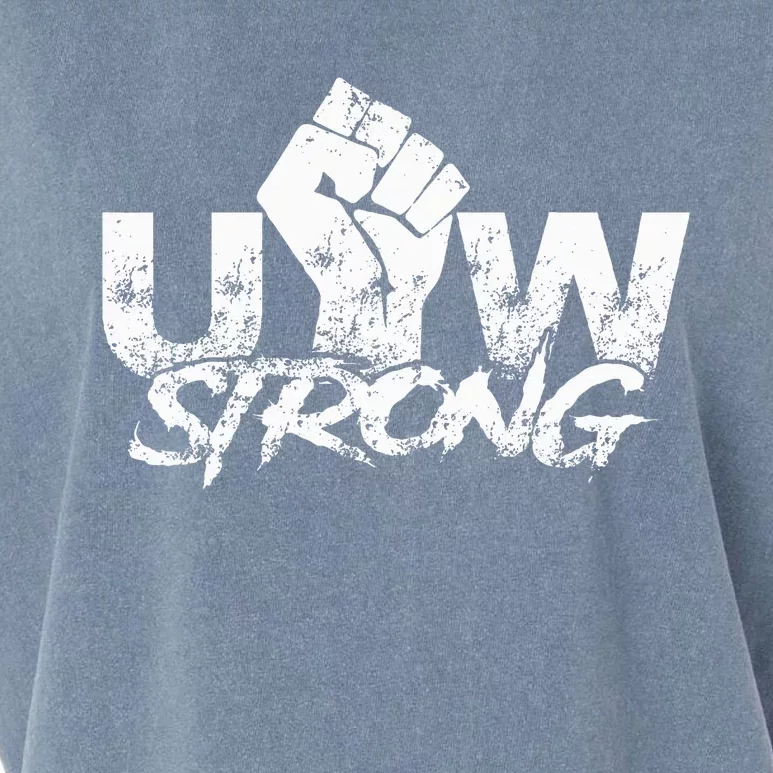 UAW Strike Red United Auto Workers Union UAW Strong Garment-Dyed Women's Muscle Tee