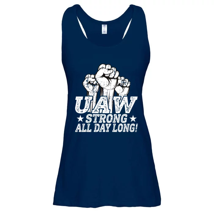 UAW Strike Red United Auto Worker Picket Sign UAW Worker Strong Ladies Essential Flowy Tank