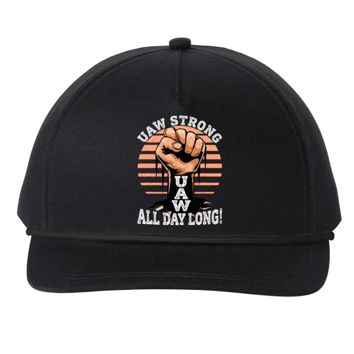 UAW Strike Red United Auto Worker Picket Sign UAW Strong Design Snapback Five-Panel Rope Hat