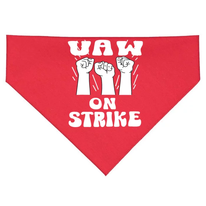 UAW Strike Red T United Auto Workers UAW On Strike USA-Made Doggie Bandana