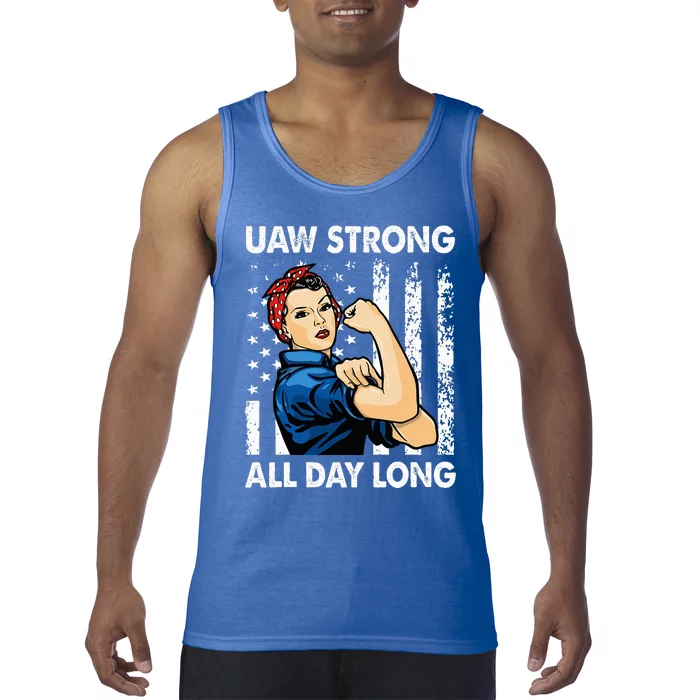 UAW Strike Red United Auto Workers Picket Sign Tank Top