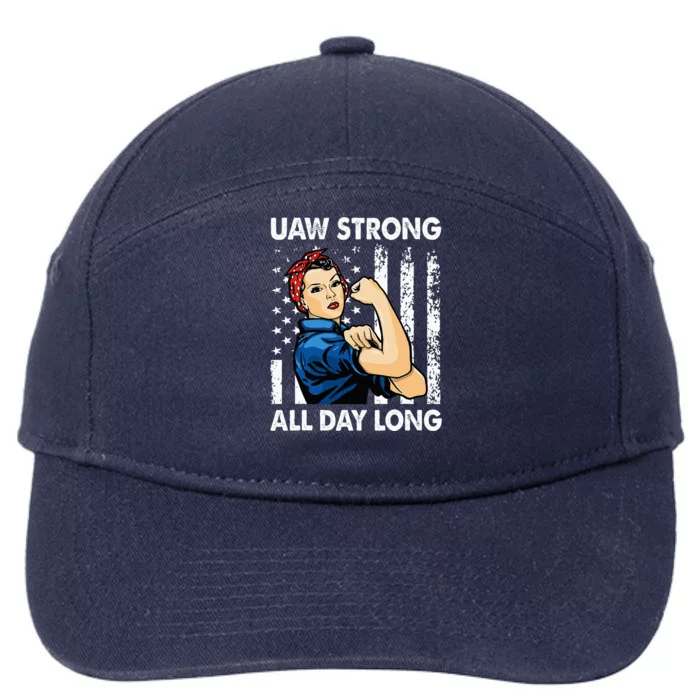 UAW Strike Red United Auto Workers Picket Sign 7-Panel Snapback Hat