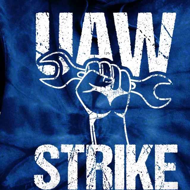 UAW Strike Red United Auto Workers Picket Sign Trending Design Tie Dye Hoodie