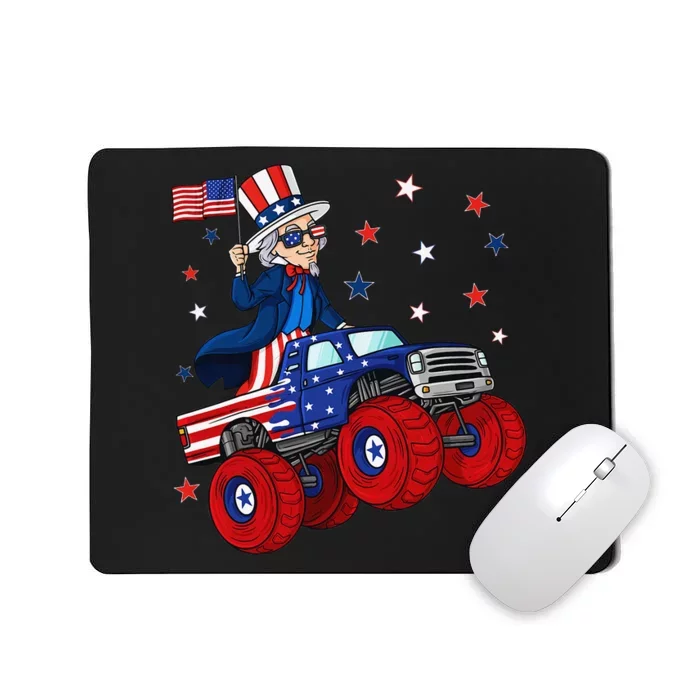 Uncle Sam Riding Monster Truck 4th Of July Funny Mousepad