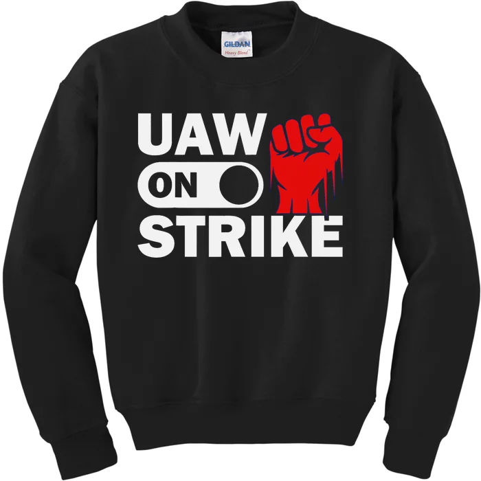 UAW Strike Red United Auto Workers UAW Kids Sweatshirt