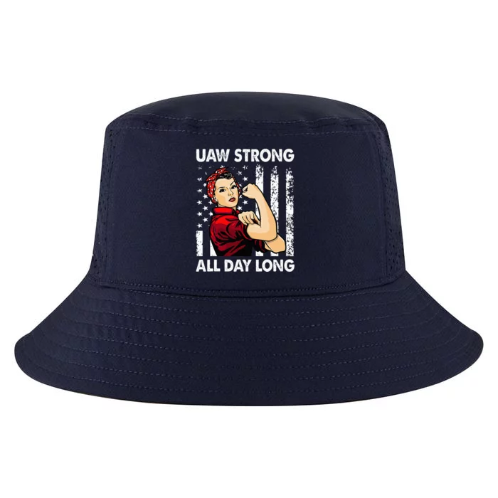 U.AW Strike Red United Auto Workers Picket Cool Comfort Performance Bucket Hat