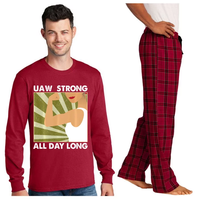 UAW Strike Red T United Auto Workers Union UAW Strong Long Sleeve Pajama Set