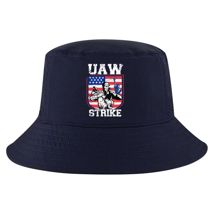 UAW Strike Red United Auto Workers Picket Sign Design Cool Comfort Performance Bucket Hat