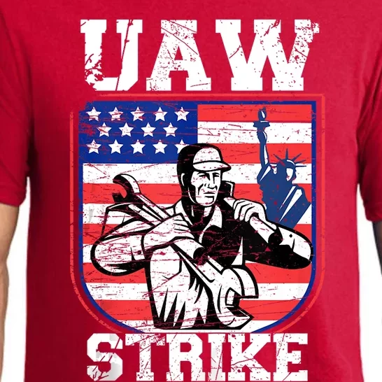 UAW Strike Red United Auto Workers Picket Sign Design Pajama Set