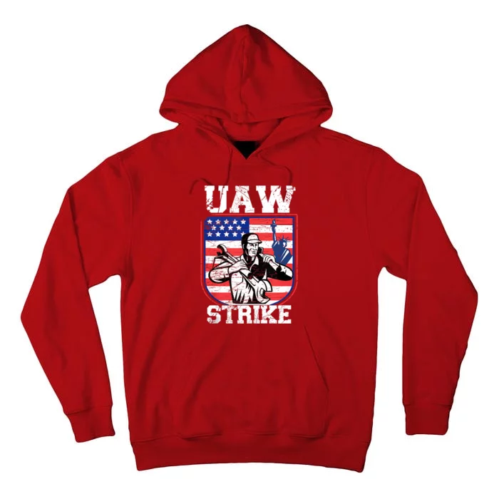 UAW Strike Red United Auto Workers Picket Sign Design Tall Hoodie