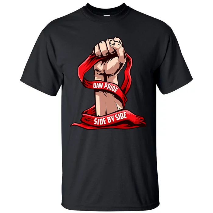 UAW Strike Red United Auto Workers Picket Sign Design Tall T-Shirt