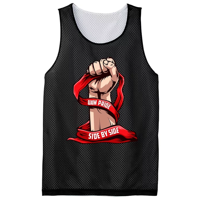 UAW Strike Red United Auto Workers Picket Sign Design Mesh Reversible Basketball Jersey Tank