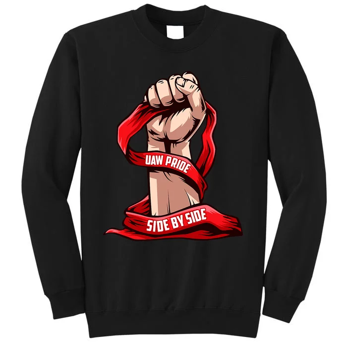 UAW Strike Red United Auto Workers Picket Sign Design Tall Sweatshirt