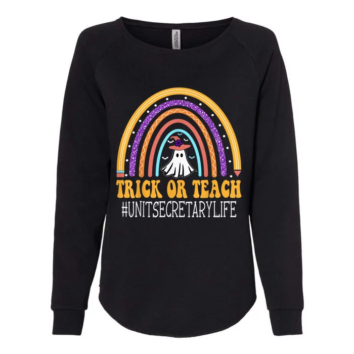 Unit Secretary Rainbow Trick or teach Funny Wo Halloween Womens California Wash Sweatshirt