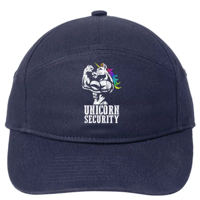 Unicorn Security Rainbow Muscle Manly Funny Christmas Gift 7-Panel Snapback Hat