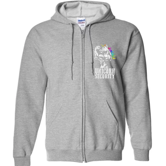 Unicorn Security Rainbow Muscle Manly Funny Christmas Gift Full Zip Hoodie